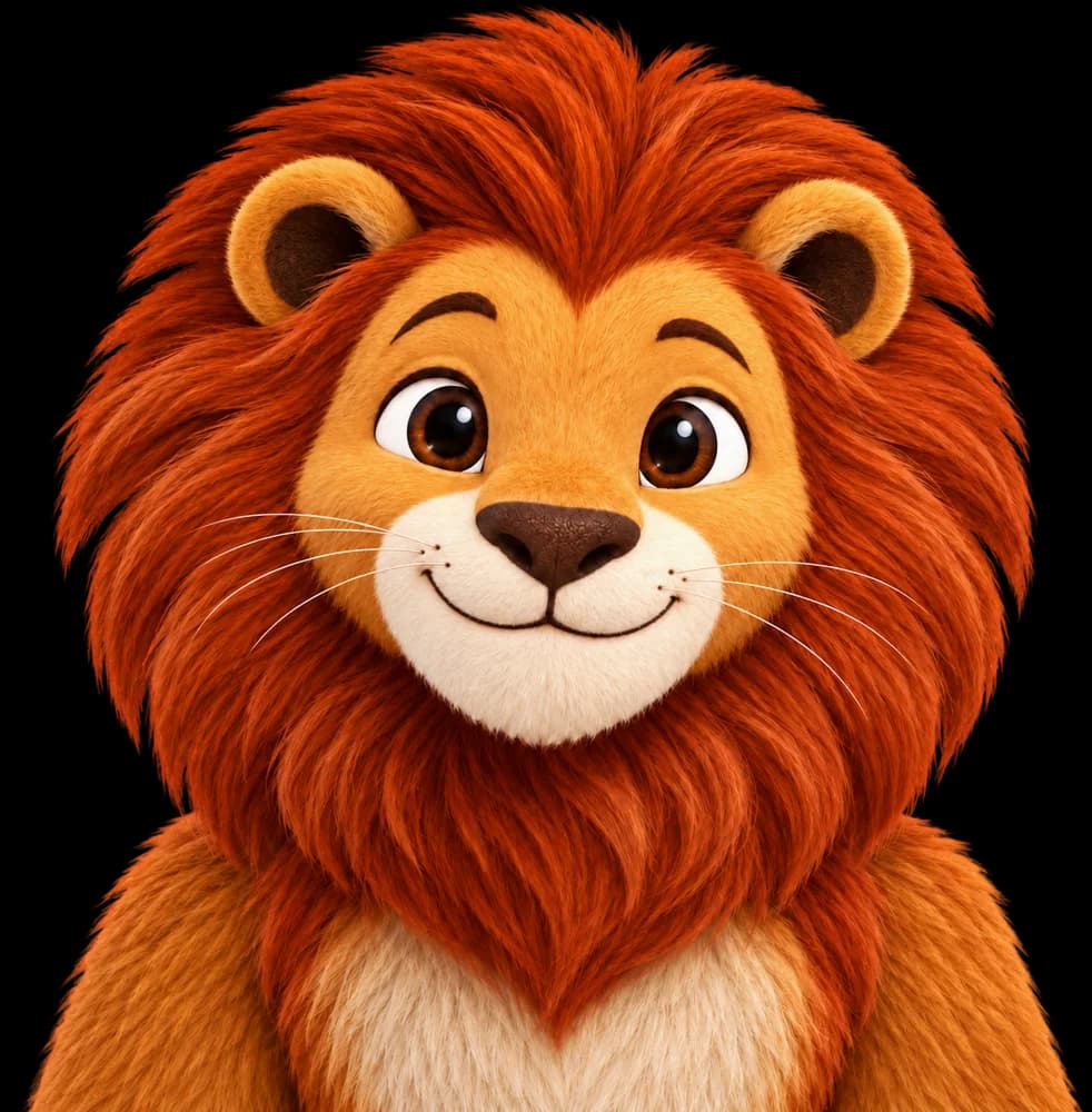 Rugi, la mascota de RugiFit (león)